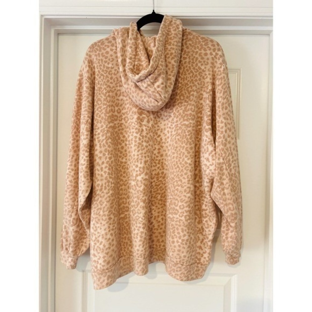 Y2K RAGDOLL Los Angeles Leopard Print Cozy Hooded Sweatshirt Pullover Women's XS - Picture 5 of 7